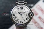 Perfect Replica V6 Factory Cartier Ballon Bleu White Roman Dial Stainless Steel Band 33mm Women's Watch